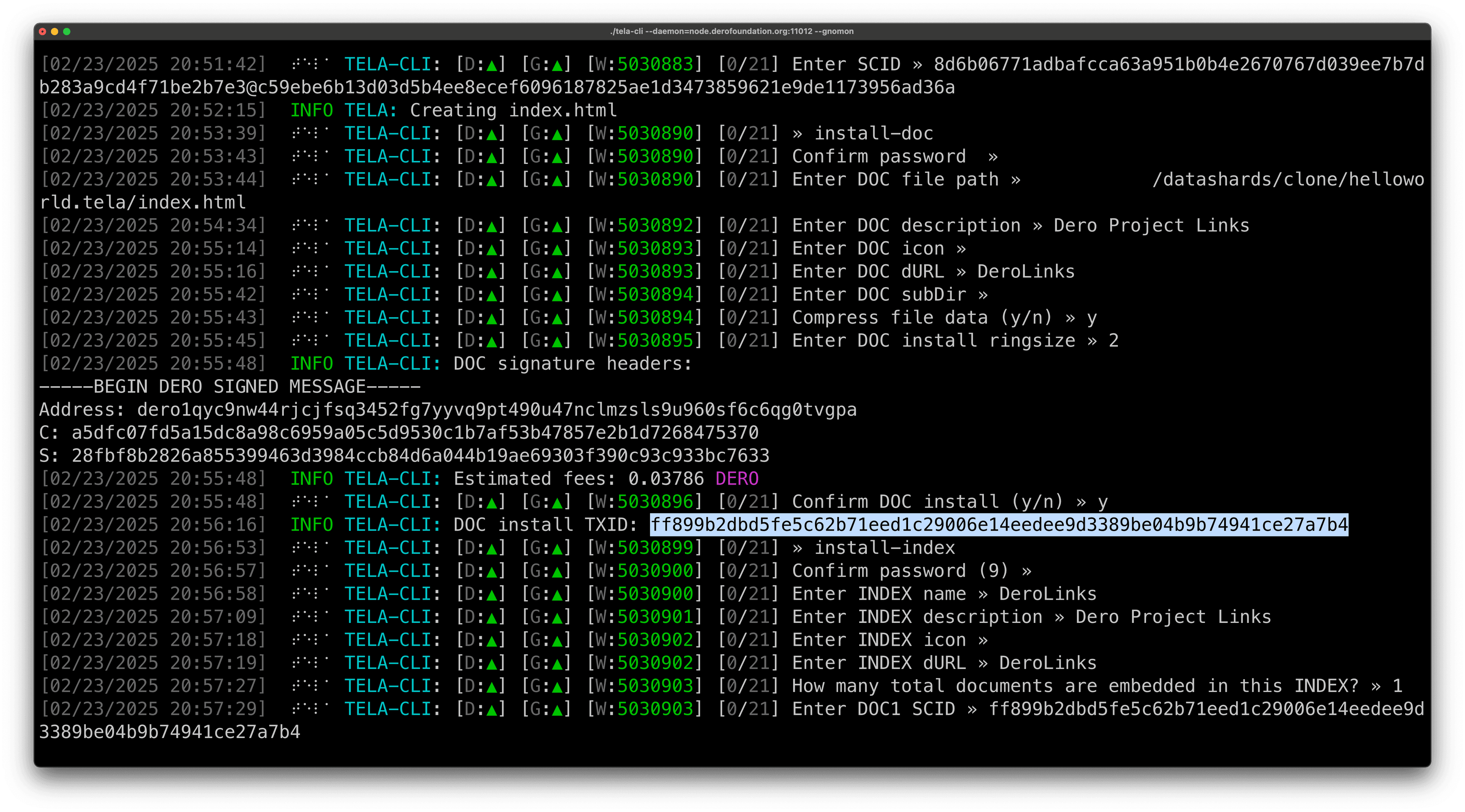 Install Index Process